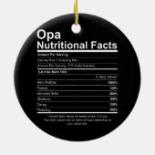 Mannen Funny Opa Grandfather Dad Nutrition Fact Keramisch Ornament (Achterkant)