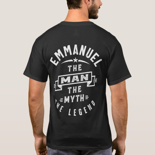 Mannen Funny Persoonlijke naam Emmanuel T-shirt (Achterkant)