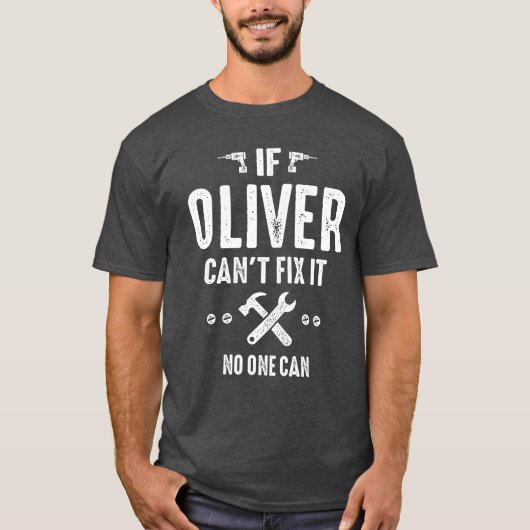 Mannen Funny Persoonlijke naam Oliver T-shirt (Voorkant)
