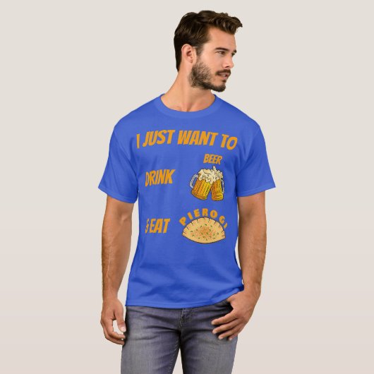 Mannen Funny Pierogi Pools T-shirt (Voorkant volledig)
