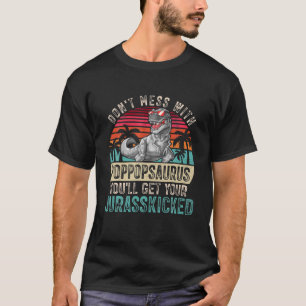 Mannen Funny Pop Pop Dinosauriërs Retro Pap vaders T-shirt