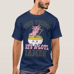 Mannen Funny Ramen die van de Cute Axolotl eten ho T-shirt