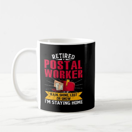 Mannen FUNNY RETIRED POSTAL WORKER POSTMAN RETIREM Koffiemok (Links)