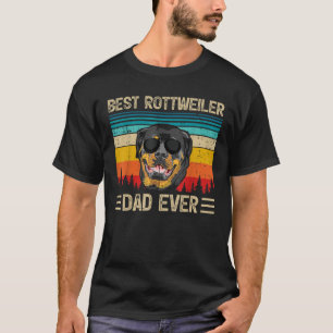 Mannen Funny Retro Best Rottweiler Pap ooit T-shirt