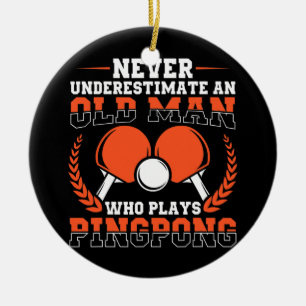 Mannen Funny Table Tennis Lover Graphic voor manne Keramisch Ornament