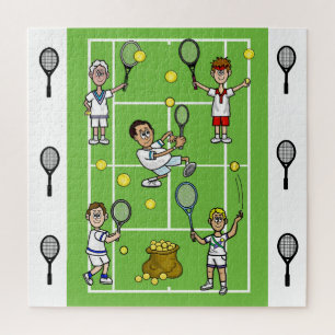 Mannen Funny Tennis Puzzle Legpuzzel