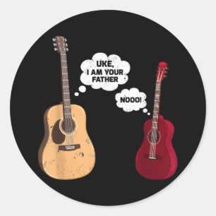 Mannen Funny Ukulele Guitar Music Uke Ik ben jouw Ronde Sticker