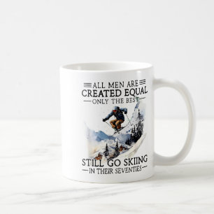 Mannen gaan nog steeds skiën 70 Winter Srts Liefhe Koffiemok