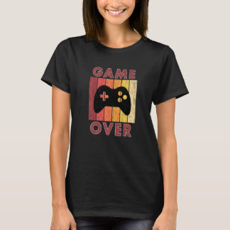 Mannen Game Over Vintage Bruidegom Bachelor Party T-shirt