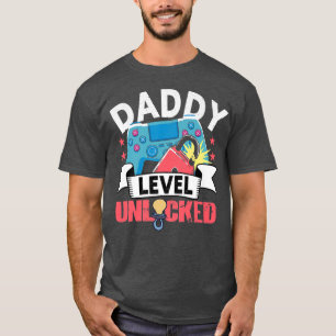 Mannen gamepappie ontgrendeld gamer nieuwe pap Pre T-shirt