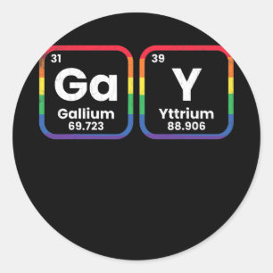 Mannen Gay Periodic Table Funny LGBTQ Gay Pride Ronde Sticker