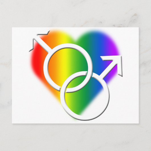 Mannen Gay Pride Briefkaarten Rainbow Love Kaarten (Voorkant)