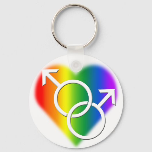 Mannen Gay Pride Sleutelhanger Rainbow Love Sleute (Voorkant)