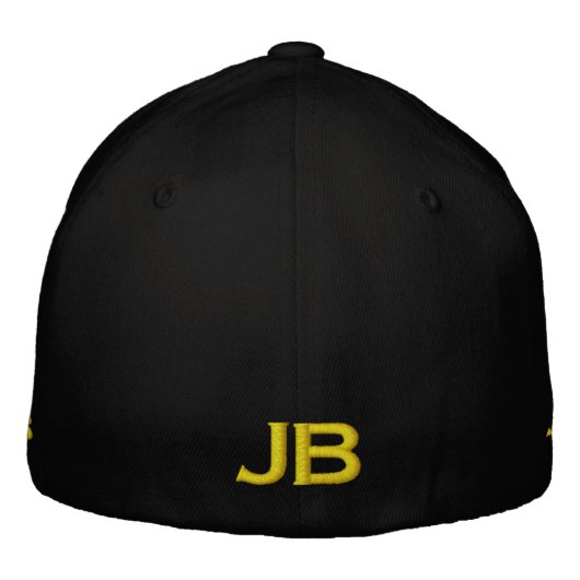 Mannen geborduurd nummer 1 pa geborduurde pet (Achterkant)