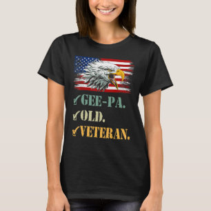 Mannen Gee Pa oude veteraan-Amerikaanse adelvlag M T-shirt