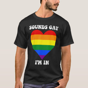 Mannen GELUIDEN HOMO IK BEN IN regenboog LGBT vlag T-shirt