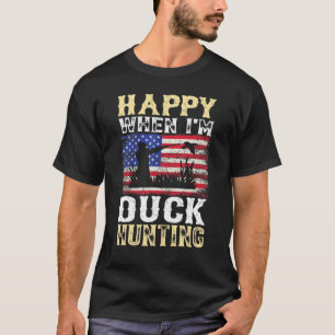 Mannen gelukkig als ik de jager van de duck jaag t-shirt
