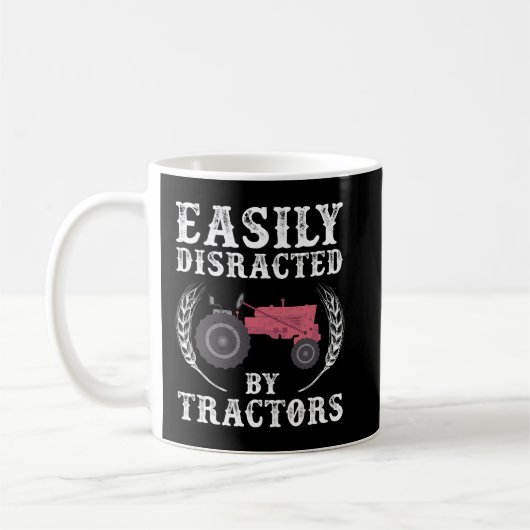 Mannen Gemakkelijk Afgeleid door Tractors Farmer Koffiemok (Links)