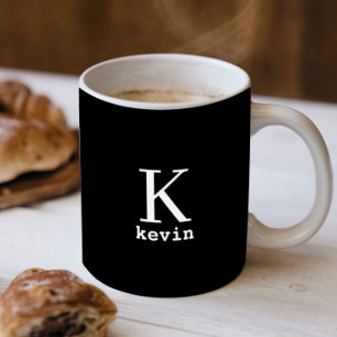 Mannen gemerkt zwart en wit naam gepersonaliseerd koffiemok