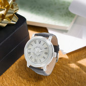 Mannen Gepersonaliseerd  horloge – Zwart leer