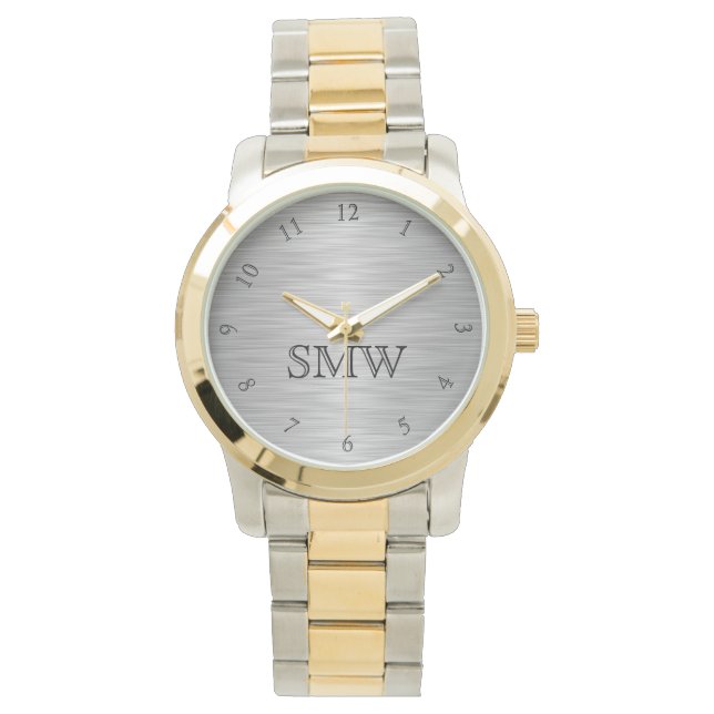 Mannen Gepersonaliseerd monogram Horloge (Voorkant)