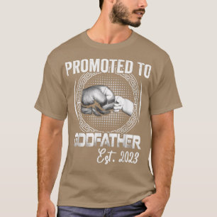 Mannen gepromoot aan Godfather Est 2023 Funny Preg T-shirt