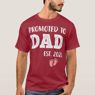 Mannen gepromoveerd est 2020 meisje nieuwe vader c t-shirt