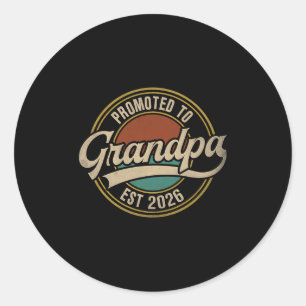 Mannen gepromoveerd tot opa 2026 Nieuwe opa Baby Ronde Sticker