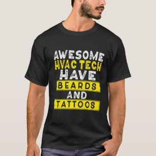 Mannen Geweldige HVAC-technicus heeft baarden en t T-shirt