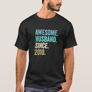 Mannen Geweldige man sinds 2010 12e bruiloft Anniv T-shirt