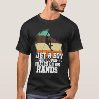 Mannen gewoon een jongen die van de krijt houdt op t-shirt