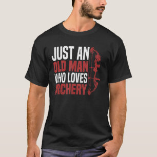 Mannen gewoon een oud Man die van een boogschutter T-shirt