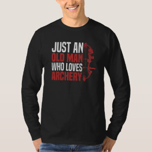Mannen gewoon een oud Man die van een boogschutter T-shirt
