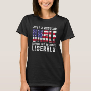 Mannen gewoon een trotse oom die geen liberalen op t-shirt