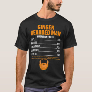 Mannen Ginger Bearded man nutricition facts redhea T-shirt