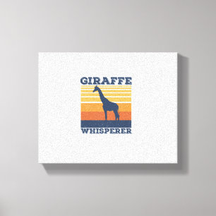 Mannen Giraffe Fluisteraar Retro Afrikaans Dier Vi Canvas Afdruk