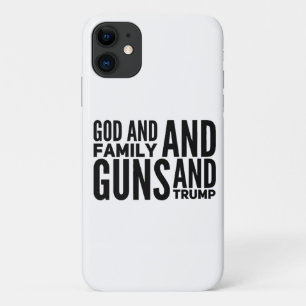 Mannen God en familie en Pistolen en Trump voor Pa iPhone 11 Hoesje