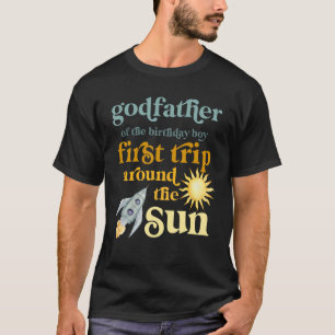 Mannen Godfather Buitenruimte 1e verjaardag eerste T-shirt