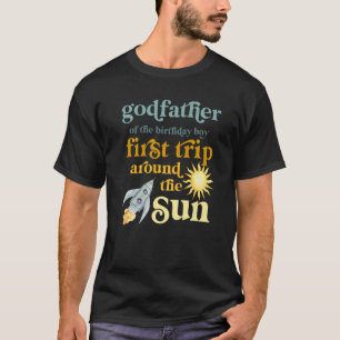 Mannen Godfather Buitenruimte 1e verjaardag eerste T-shirt