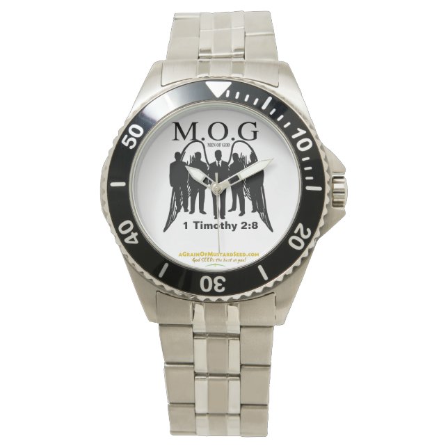 Mannen Gods Agrainofmustardseed.com MOG Horloge (Voorkant)