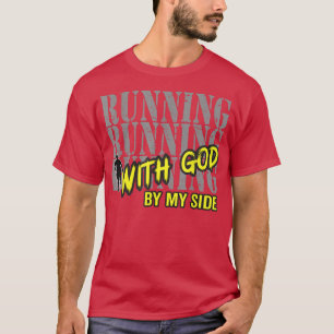 Mannen godsdienstige motieven die met God door de  T-shirt