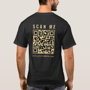 Mannen Gold Scan ME QR-code voor- en achterzijde T-shirt