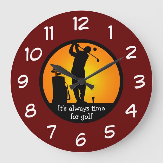 Mannen Golf van Fanatic Threadwall Clocks Grote Klok (Voorkant)