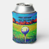 Mannen Golfing Birthavors Golf Blikjeskoeler (Blikje Achterkant)