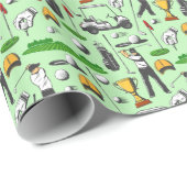 Mannen Golfing Golf Sports Symbols Green Cadeaupapier (Rol Hoek)
