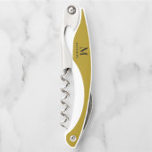 Mannen goud Aangepast monogram schroef van ober Kurkentrekker (Voorkant)