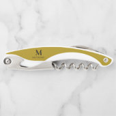 Mannen goud Aangepast monogram schroef van ober Kurkentrekker (Voorkant)