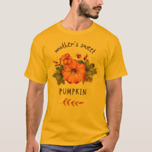 Mannen goud kleur Moeder zoet pompoen T-shirt