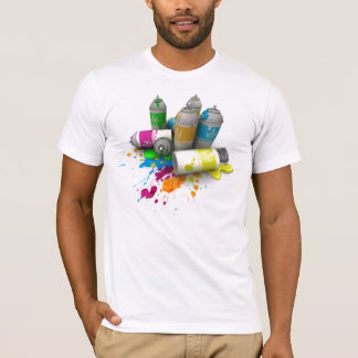 Mannen Graffiti Spuitverf blikken T-shirt