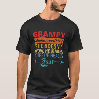 Mannen Grampy weet alles van opa's dag T-shirt